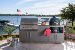 Challenger Designs Coastal 83" Outdoor Kitchen Package With Delta Heat 32" Grill And Large Egg Base - 17COGI-83-GDK