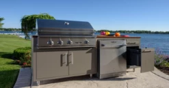 Challenger Designs Coastal Delta Heat 32" Outdoor Kitchen Package With Refrigerator - 17-COGI-72-GRW